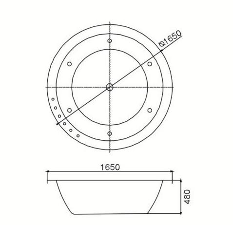 （2） MEC3053--Classica Round Indoor or Outdoor Drop-in Soaking Tub Pool for 3-4 Persons.jpg