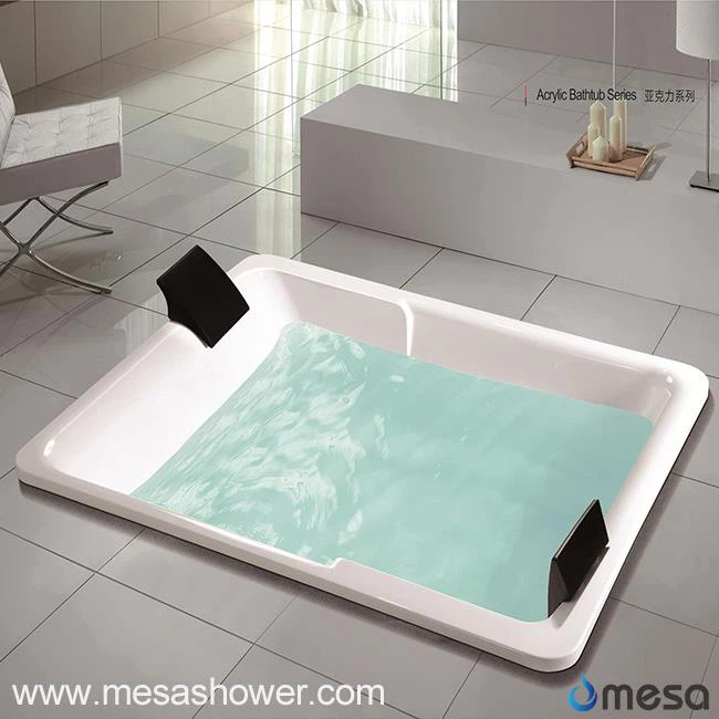 Extra Large Centre Drain akrilni pravokutnik Oblik Drop-in namakanje Hot Tub