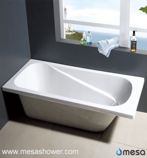 Alkove plitke kap na čvrstom površinskom ovalnom akrilnom kadu