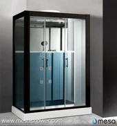 Crni farbirani aluminijumski okvir 30 inča tuš kabina sa 2 klizna vrata