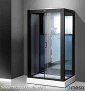 Crna obojeni aluminijumski okvir Tuš kabina sa plastičnim sjedištem