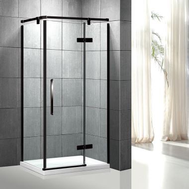 Square Shaped Frameless Hinge Bathroom Shower Enclosure